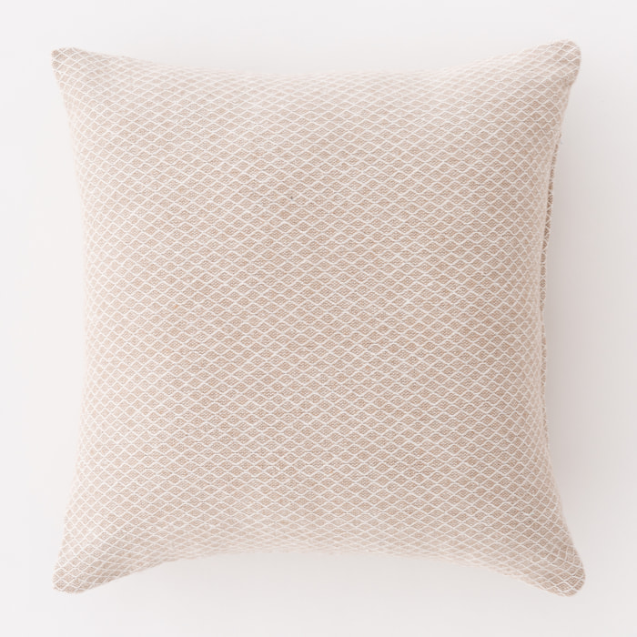 Housse de coussin en coton tissé champagne 50x50 cm