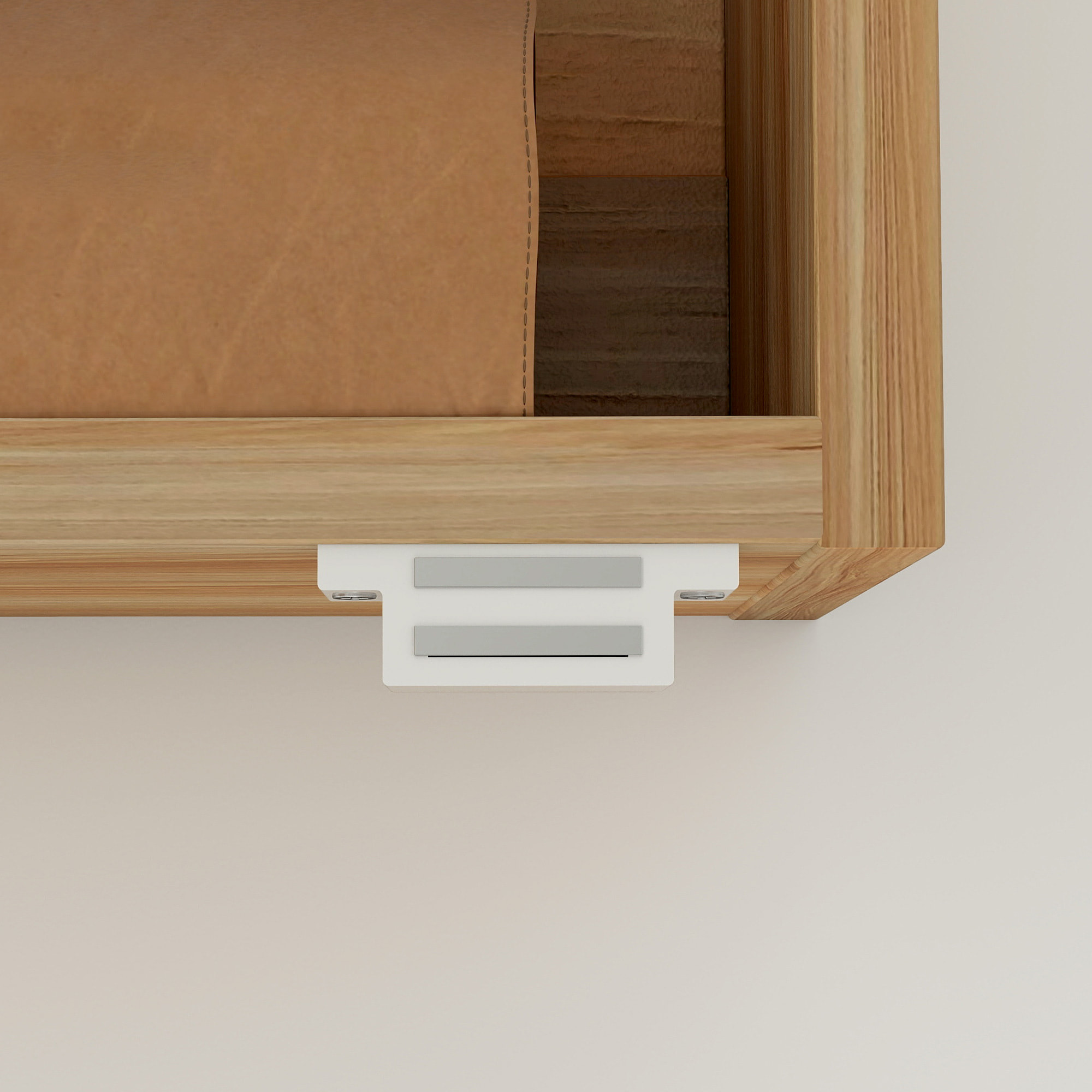 Armoire miroir design ovale dim. 45 x 90 cm étagère effet bois clair