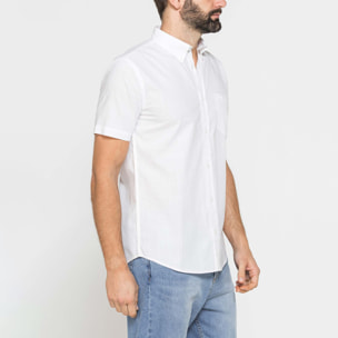 CAMICIA IN COTONE FIAMMATO EFFETTO LINO