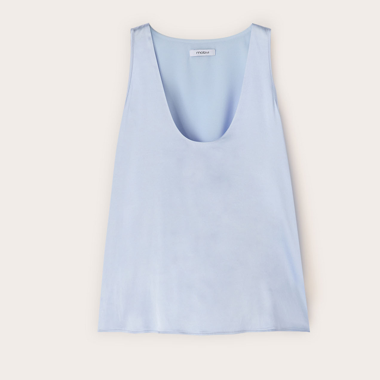 Motivi - Top in raso a spalla larga - Azzurro