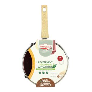 Sauteuse 24cm avec revêtement céramique rouge - tous feux COLORAMA