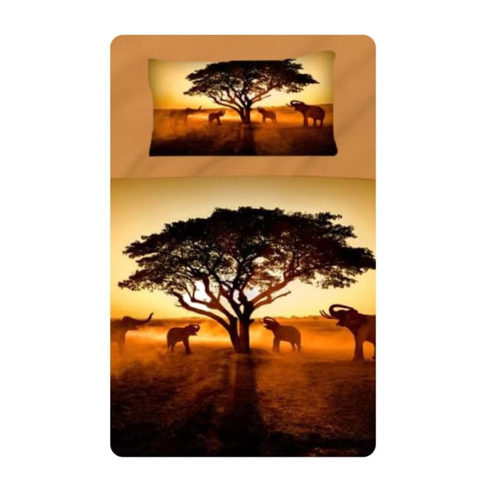 Completo lenzuola una piazza e mezza in cotone con stampa alta qualità, set letto con lenzuolo sopra, sotto con angoli e federa, morbido e traspirante per pelli sensibili, colori brillanti e durevoli, certificato OEKO-TEX, comfort quotidiano