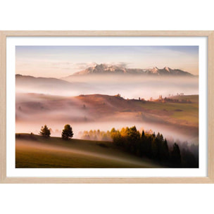 Affiche Automne serein et silence Affiche + cadre en bois - Chêne