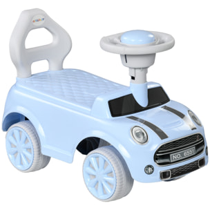 Correpasillos para Bebés de 18 a 36 Meses Coche Correpasillos con Volante Bocina y Sistema de Antivuelco Carga 25 kg 53x25x35 cm Azul Claro