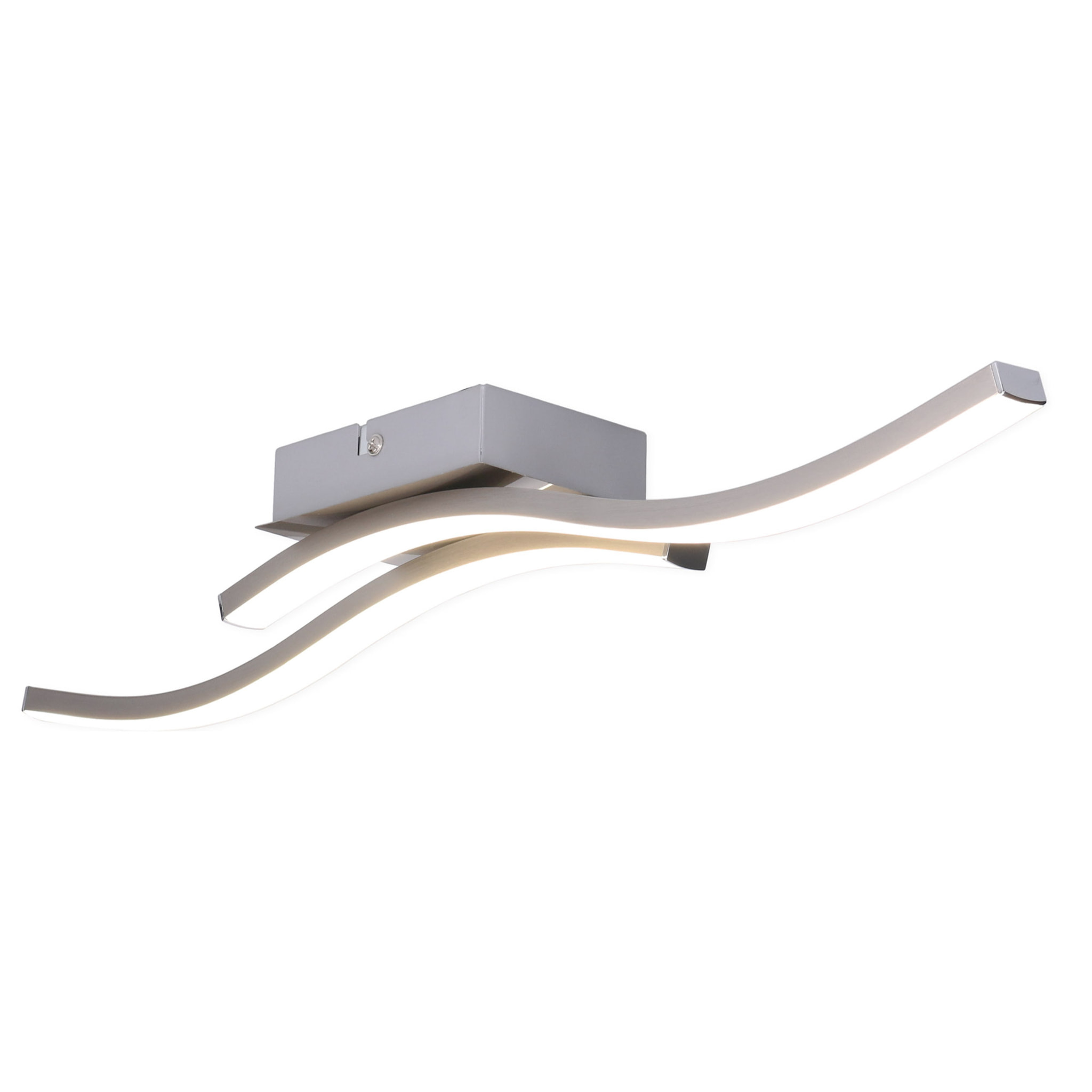 Forlight Plafón Rippe LED 9W Blanco Neutro 4000K On-Off Níquel Satinado, Blanco Opal Iluminación LED de Bajo Consumo