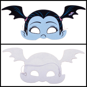 Maschera Vampirina In Tessuto Bambina Nero Azzurro