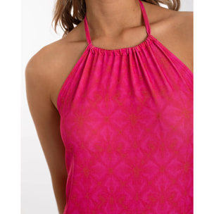 Vestido midi de punto halter