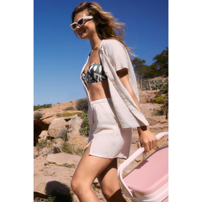 camicia di lino a maniche corte