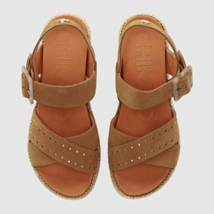 Sandalias de Serraje - Cuero - Tacón: 5 cm
