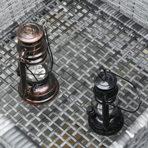 Conjunto de Muebles de Jardín de Ratán 4 Piezas con 2 Sofás Dobles Mesa de Centro Mesa con Arcón Cojines Extraíbles para Terraza Patio Exterior 132x69x64 cm Gris