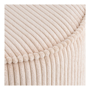 Pouf Taupo in velluto a coste beige ø40×35 cm