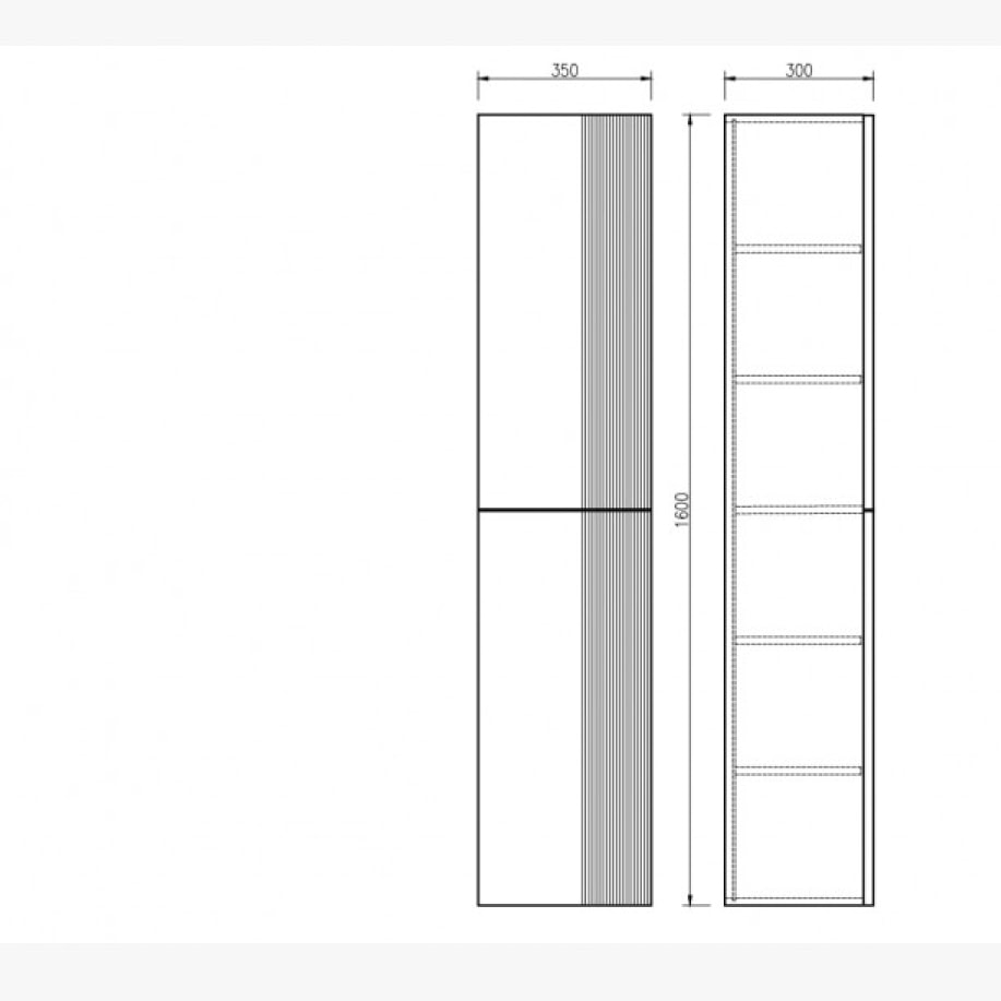 Colonne de rangement 160 cm noir Aqualinea