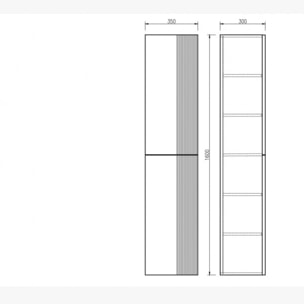 Colonne de rangement 160 cm noir Aqualinea