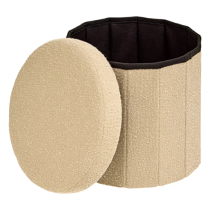 Pouf Fink rond pliable D.38cm beige