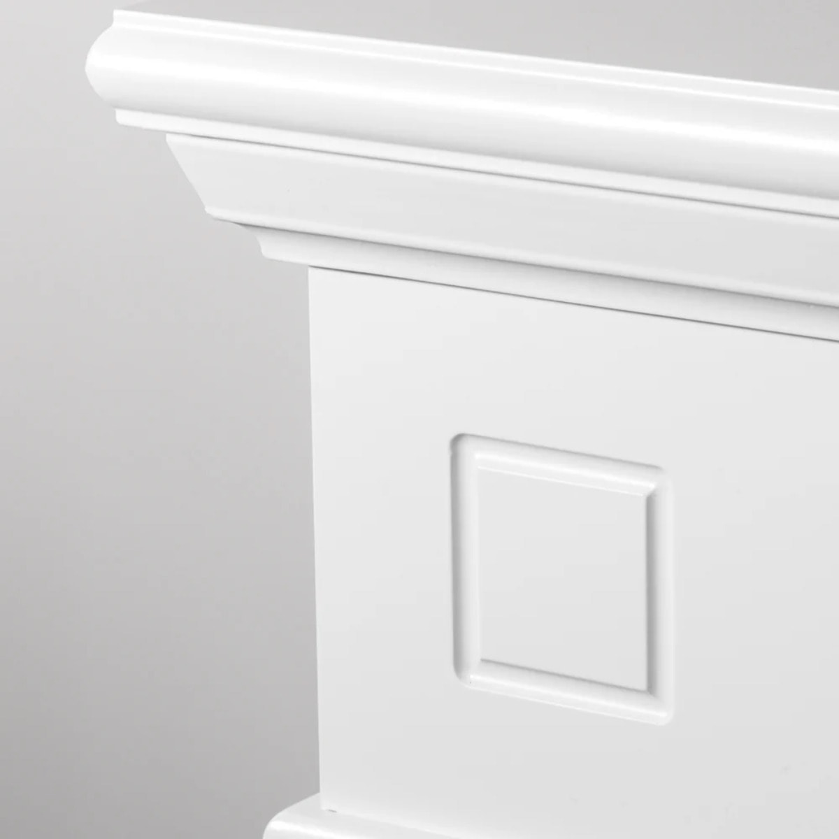 Cambridge - Cornice per Camino 110x100x36 cm Rivestimento Decorativo in Legno MDF Bianco