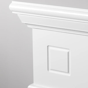 Cambridge - Cornice per Camino 110x100x36 cm Rivestimento Decorativo in Legno MDF Bianco