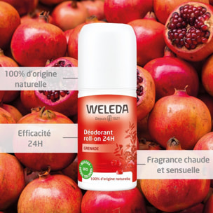 WELEDA - Trio Déodorant roll-on 24H Grenade - 100 % d'origine naturelle - Vegan* - Certifié Natrue** - Roll-on 50 ml x 3
