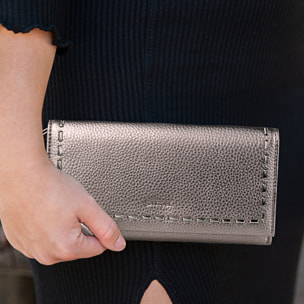 Cartera Primer Vegana Plata Netalizado