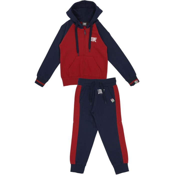 Tuta da bambino, cappuccio, full zip e logo piccolo Basic