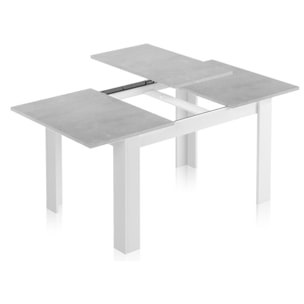 Mesa de comedor extensible Danna Blanco Artik (Blanco Mate) - Gris Cemento