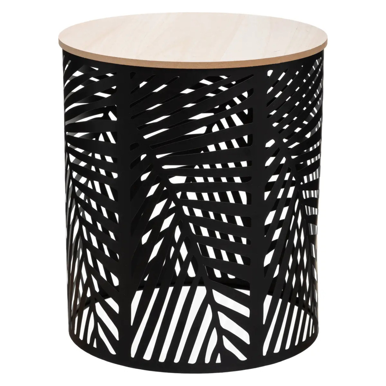 Lot de 2 tables gigognes "Feuilles" noir D35cm/39cm