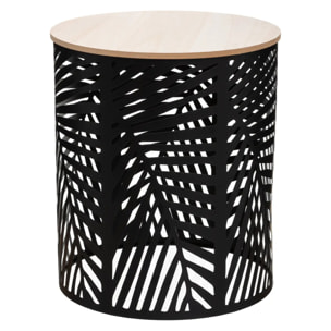 Lot de 2 tables gigognes "Feuilles" noir D35cm/39cm