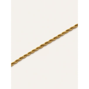 Pulsera Big Cord Acero Baño Oro