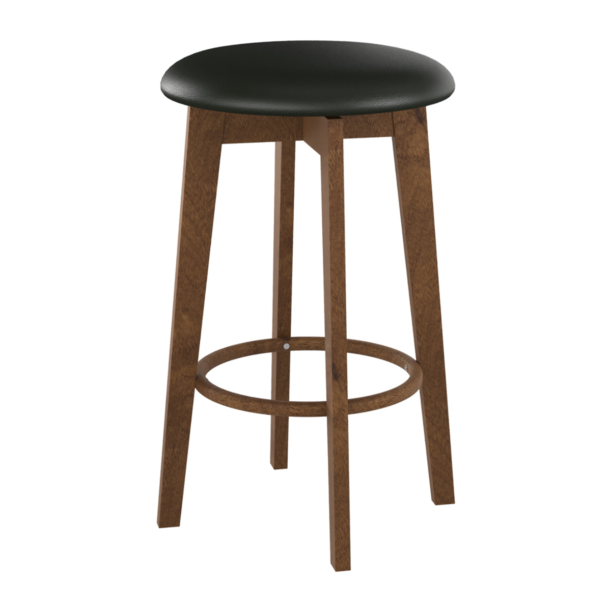 Lot de 2 tabourets pour îlot central 66 cm en cuir synthétique noir - Vahina