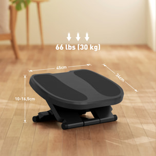 Reposapiés de Oficina Reposapiés con Altura y Ángulo Ajustable Reposa Pies con Superficie de Masaje y Almohadillas Antideslizantes para Estudio Hogar Gris