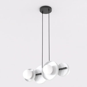 Lampada a sospensione Model in acciaio nero e vetro