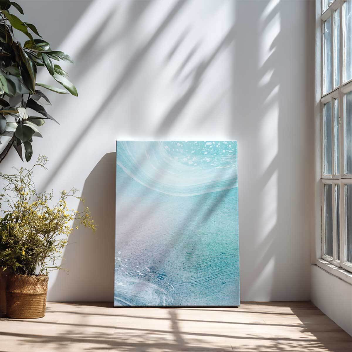 Tableau aquarelle douce turquoise Toile imprimée