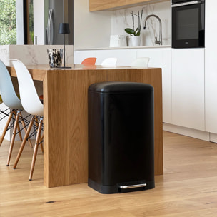 Poubelle à pédale inox GREENWICH noir 40L