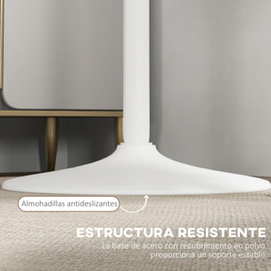 Mesa de Bar Redonda Mesa Alta de Cocina Moderna con Encimera Laminada y Marco de Acero para 2 Personas para Casa Comedor Ø60x102 cm Blanco