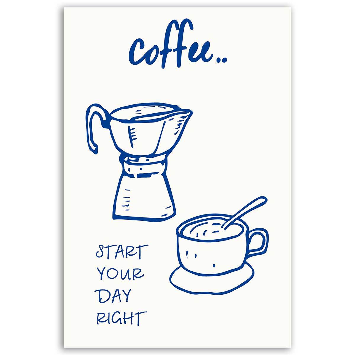 Tableau Coffee Start Your Day Toile imprimée