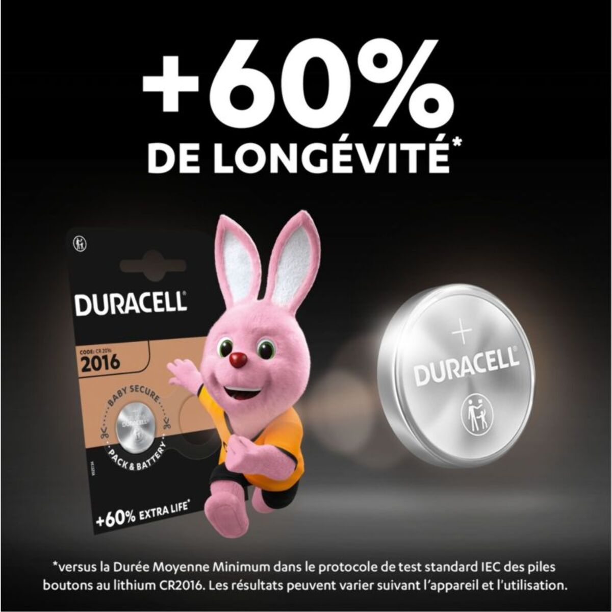 Pile DURACELL DL/CR 2016, pack de 2 unités