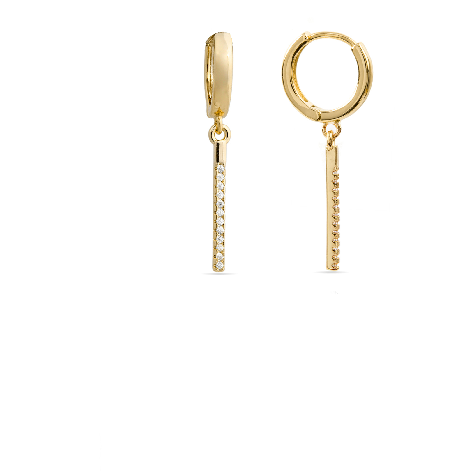 Pendientes de Circonita Brillante acabados en oro amarillo de 18k
