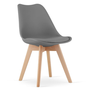 Sedia Mark scandinava grigio grafite con gambe in faggio
