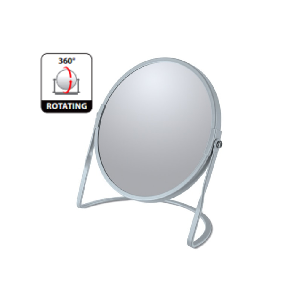 Miroir grossissant sur pied Acier AKIRA Bleu Glacé mat Spirella