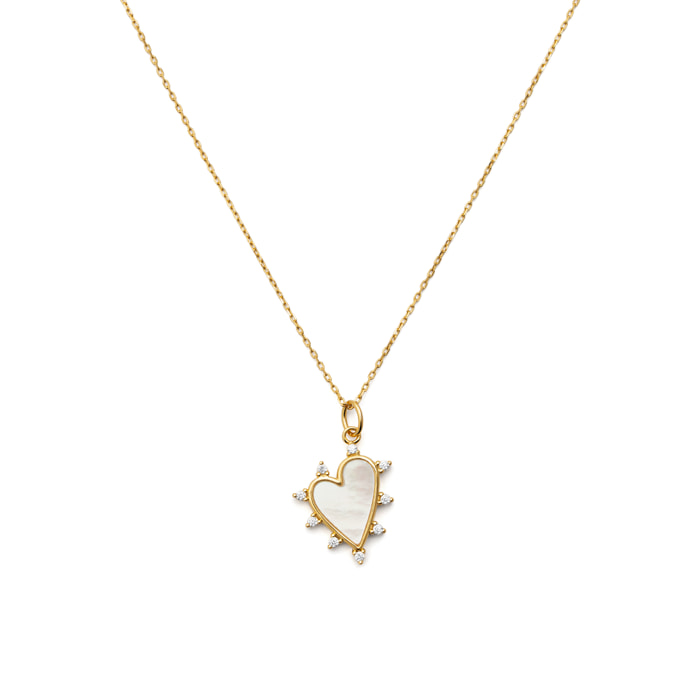 Collar Shell Heart Baño Oro