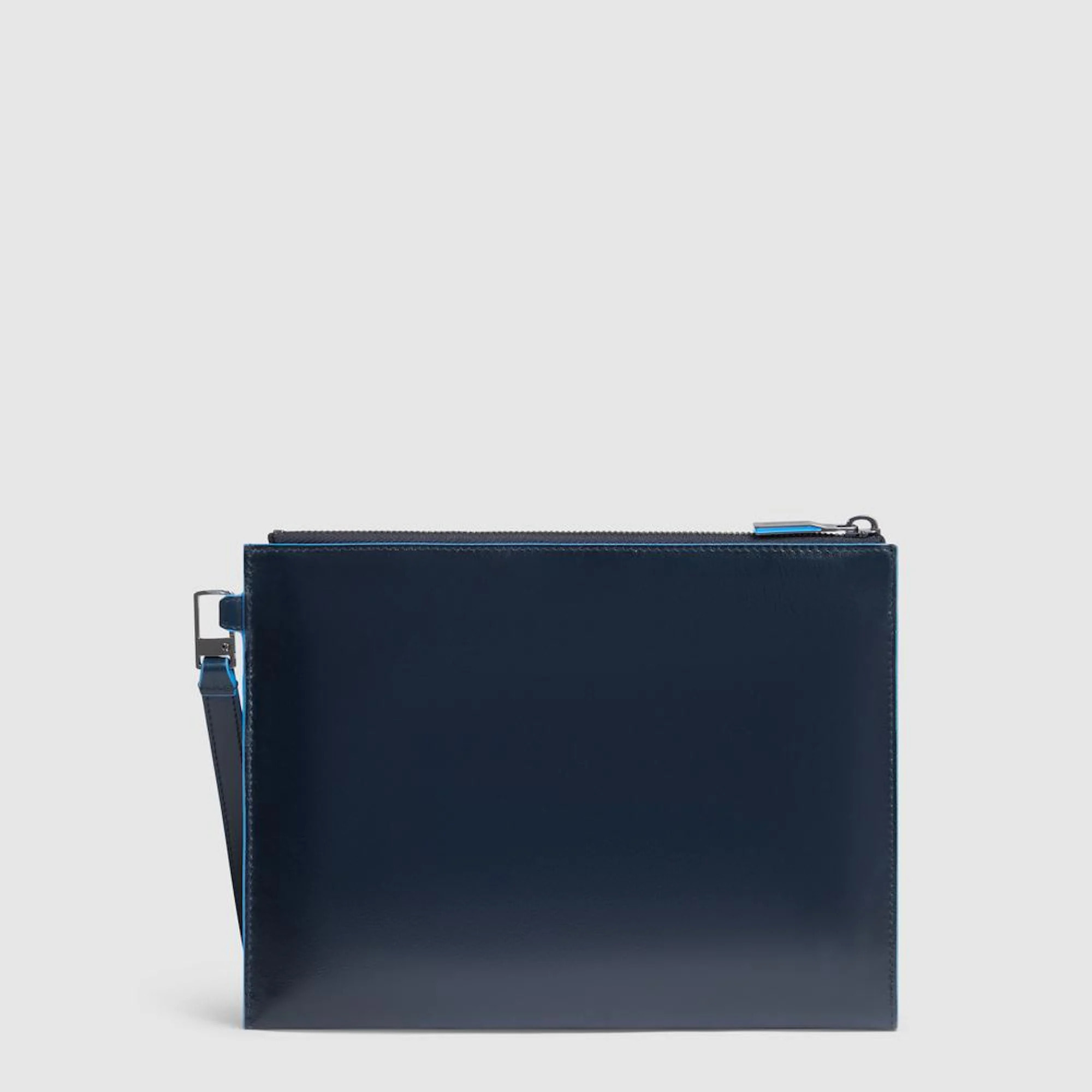Piquadro Pochette porta iPad®mini in pelle con polsiera rimovibile e tasca per AirPods®