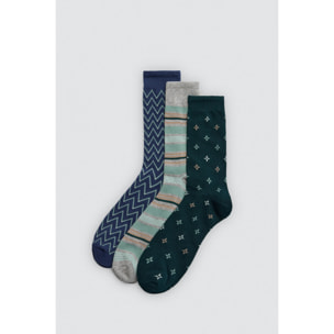 Confezione da 3 calzini alti stampati