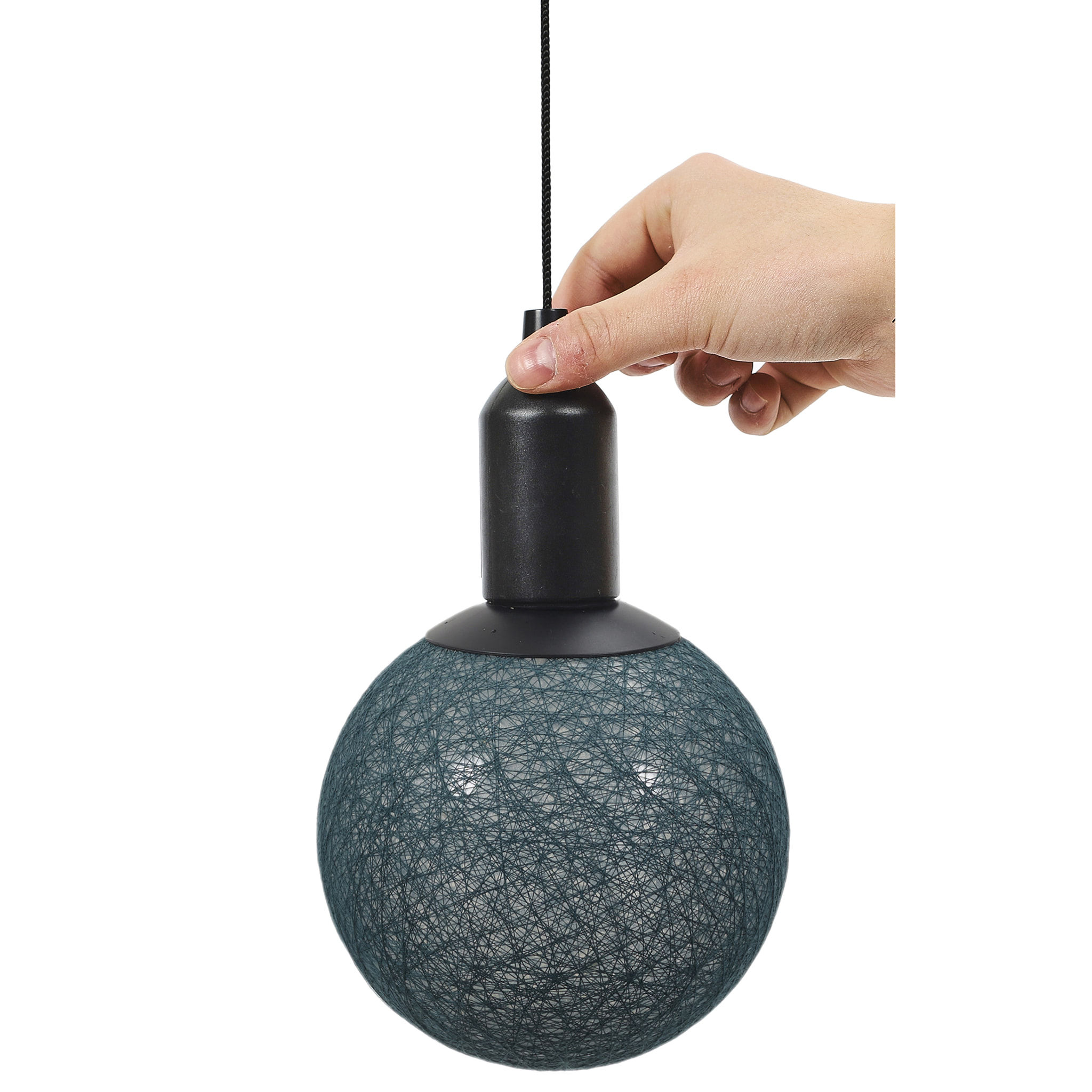 Lampe Suspendue - HOME DECO FACTORY - Boule Lumineuse - Bleu