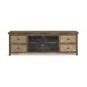 Mueble TV de Madera de Mango 170 Cm Estilo Industrial Moderno