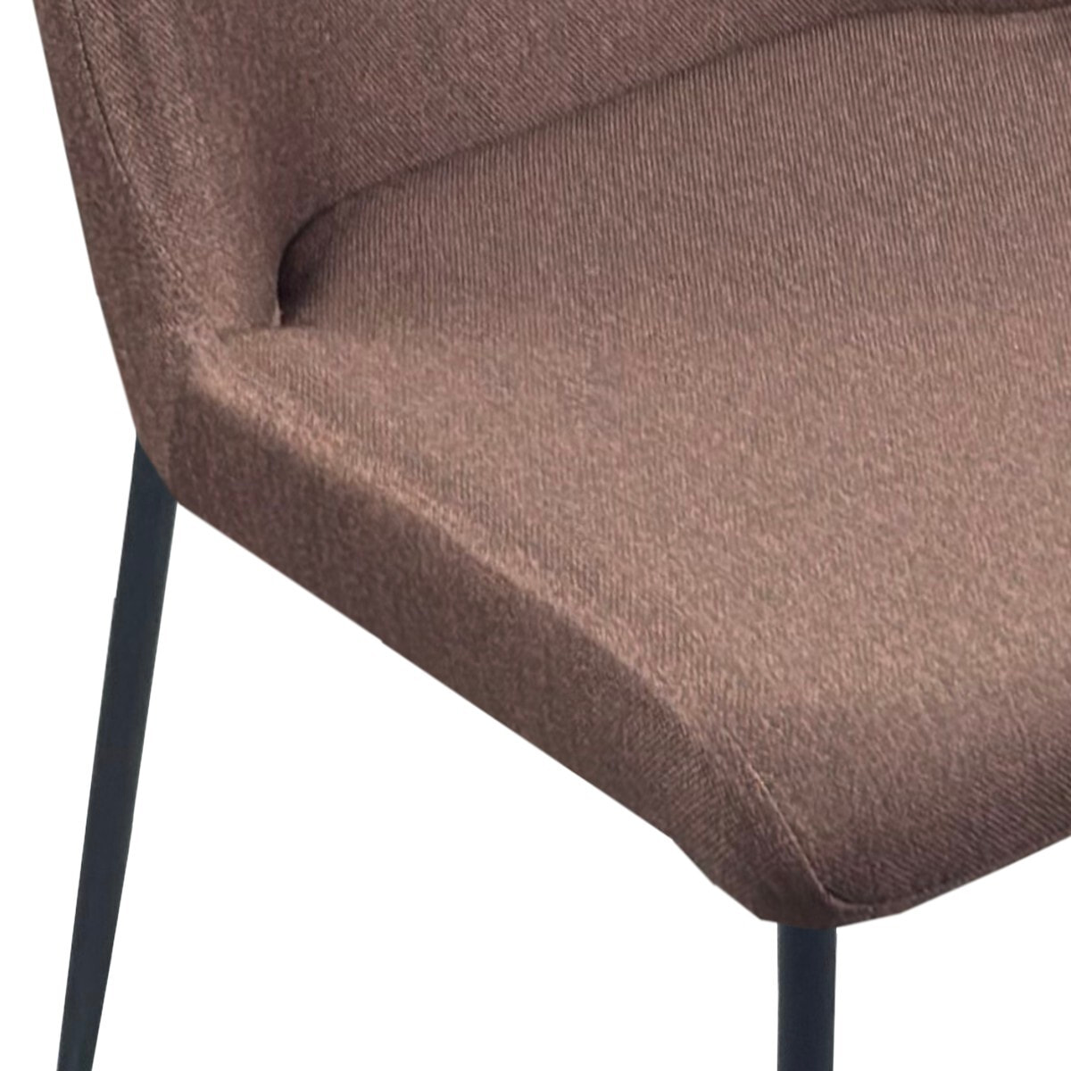 Lot de 2 chaises de salle à manger Tomasucci TRYUN, en tissu, marron, 59 × 49 × 82 cm
