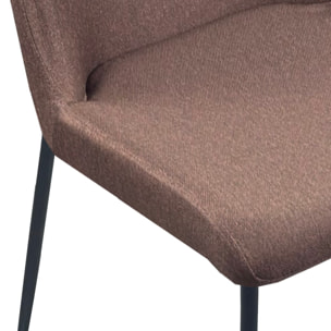 Lot de 2 chaises de salle à manger Tomasucci TRYUN, en tissu, marron, 59 × 49 × 82 cm