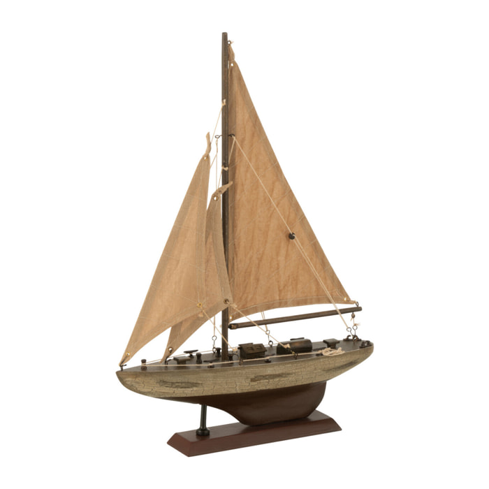 J-Line décoration Bateau à Voiles - bois - brun - small