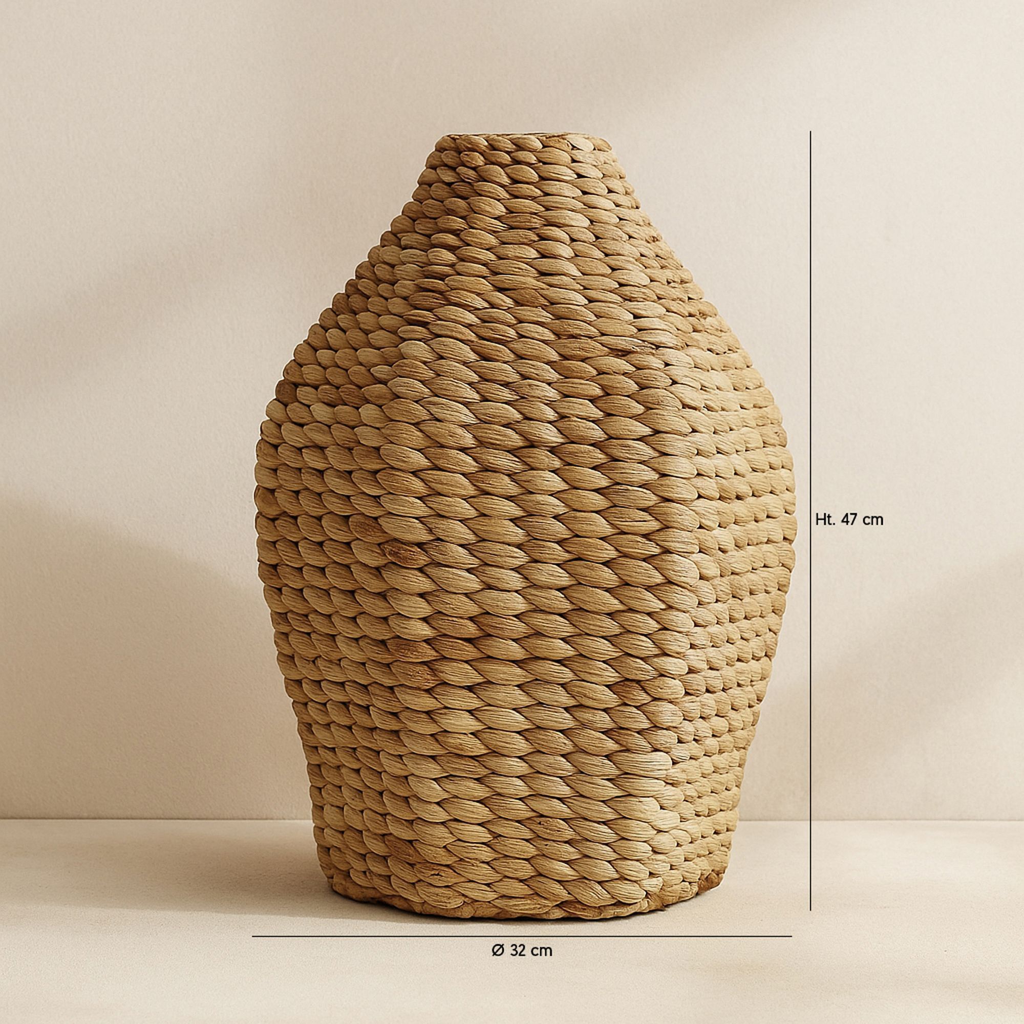 Jarre en jacinthe d'eau h47cm ALIA