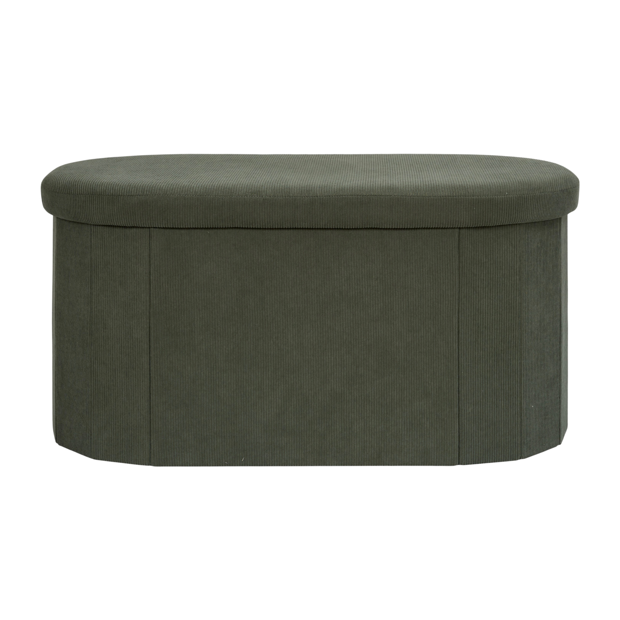Coffre Banc Pliable - HOME DECO FACTORY - Jules - Tissu Côtelé - Vert