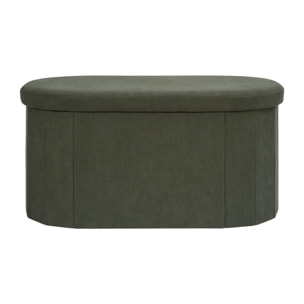 Coffre Banc Pliable - HOME DECO FACTORY - Jules - Tissu Côtelé - Vert