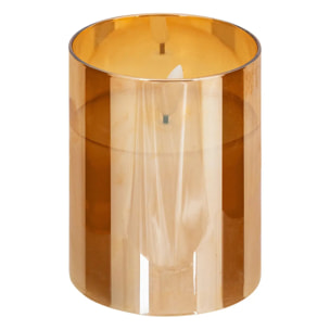 Coffret 3 bougies LED Sena verre ambre D75cm